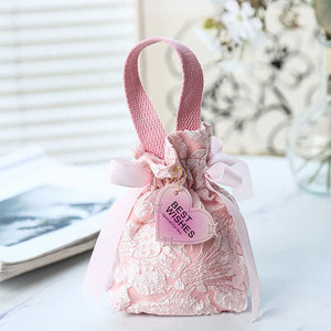 Elegant Organic Cotton Embossed <b>Flower</b> Love Wedding Favor <b>Bag</b> Security Customizable Luxury Drawstring <b>Gift</b> Pouch Candy Jewelry - Product Image 4