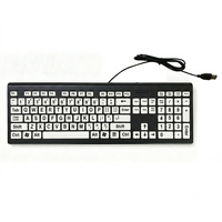 Clavier USB filaire à gros caractères surdimensionné pour les personnes âgées, les malvoyantes et les personnes ayant des problèmes de vision, clavier pleine taille