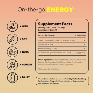 Bandes orales énergétiques à l'extrait de café vert OEM/ODM pour la santé cérébrale des adultes, favorisant la concentration, à dissolution rapide, complément alimentaire - Product Image 4