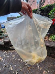 Huamaohengchun - Paquete de 120 Bolsas de Basura Pequeñas y Resistentes de LDPE, Plegables en C, Color Dorado, para Oficina y Hogar (4 Galones) - Product Image 3