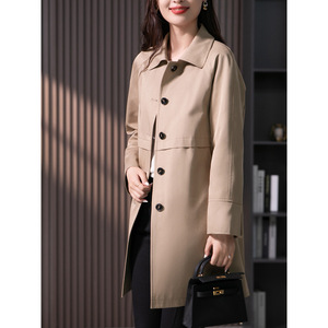 Cappotto <span class=keywords><strong>Trench</strong></span> Elegante e alla Moda Primavera-Autunno 2026, Giacca da <span class=keywords><strong>Donna</strong></span> a Maniche Lunghe in Tinta Unita - Product Image 4