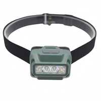 Lampe frontale LED industrielle légère, double alimentation, rechargeable au lithium-ion, triple lumière (blanc, chaud, rouge), détecteur de mouvement, IP44, pour le travail