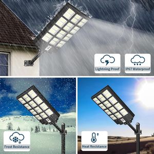 High Lumen Outdoor 3000W 2000W 1000W LED Wide Angle Lamp IP65 Waterproof Dust to Dawn <b>Remote</b> <b>Control</b> Solar Street <b>Light</b> - Product Image 2