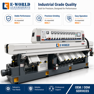 Máquina de Biselado de Vidrio y Acero EWORLD PLC de 11 Motores con Grosor de 3-25 mm y Potencia de 26.65KW para Plantas de Procesamiento de Vidrio - Product Image 1