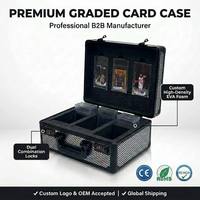 Boîte de rangement personnalisable en aluminium pour cartes de sport, étui de transport pour cartes gradées, étui rigide pour cartes.