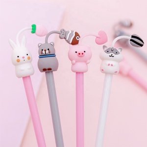 Korean Creative Cartoon Cute Pet Cat Pig <strong>Rabbit</strong> Hamster Kawaii Gel <strong>Pen</strong> Black Blue Customized Ningbo Plastic Promotional <strong>Pen</strong> - Product Image 1