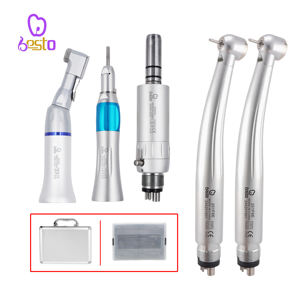 Kit de Pieza de Mano Quirúrgica de Alta Velocidad y Turbina de Aire de Baja Velocidad Dental de 4 Orificios BESTO con Paquete de Aluminio - Product Image 1