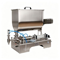 Machine de remplissage semi-automatique à trémie en U pour pâtes, avec remplisseur à piston pneumatique, pour sauce chili, beurre de cacahuète, confiture, miel