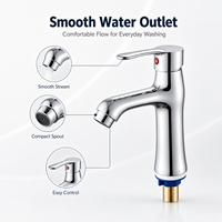 Robinet monocommande moderne à capteur, à poser sur comptoir, eau froide, corps en plastique ABS, pour usage hôtelier, avec cartouche céramique