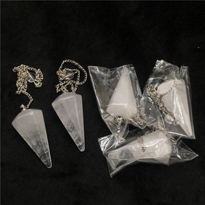Commercio all'ingrosso Naturale Chiaro Punto Di Cristallo di Quarzo Chakra Pendoli Per <span class=keywords><strong>La</strong></span> Guarigione - Product Image 1