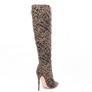 2022 Winter Boots New Trendy Animal Print Big Size <b>Shoes</b> 47 Back Zipper High Heel Knee High Women Boots <b>Shoes</b> - Product Image 5