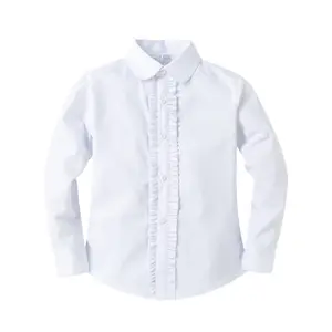 Camicia da scuola per uniformi bianche a maniche lunghe di alta qualità