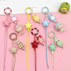 Factory Directly Supply Low Price Cute Woven <b>Rope</b> with Star square Keychain Pendant for Diy Handmade Accessories - Product Image 2