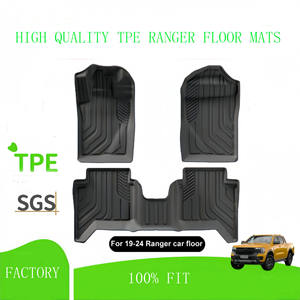 Prix d'usine, adapté aux <span class=keywords><strong>Ford</strong></span> Ranger 19-25, ensemble complet de tapis de sol de voiture en TPE antidérapants avec design RHD et LHD, avec tapis de coffre pour pick-up - Product Image 2