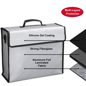 CUSTOM 100% <b>Fireproof</b> Fiberglass File Storage <b>Document</b> <b>Box</b> Money Safe with Zipper Closure <b>for</b> School Use New - Product Image 5