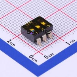 DMR-03-T-V-T/R DIP Switch SMD-6P,6.2x8.6mm Switch ( Number of Switch Sections: 3 )( Lead Spacing: 2.54mm ) - Product Image 1