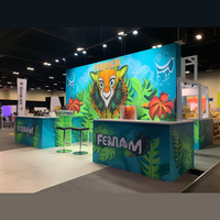 Mur d'affichage en tissu tendu LED pour salon professionnel, installation facile, très vendu, toile de fond d'exposition rétroéclairée, stand d'exposition