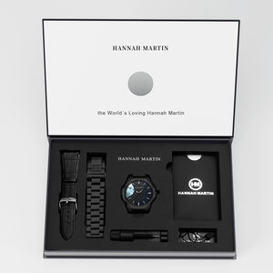 Montre HANNAH MARTIN, fabrication sur mesure, tendance, ultra-fine 6,8 mm, logo personnalisé, vente en gros, montre carrée décontractée, coffret cadeau pour homme. - Product Image 5