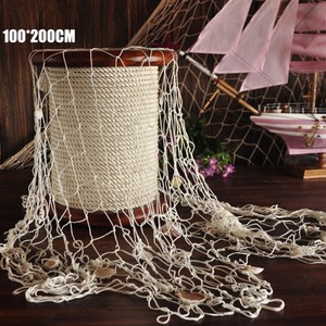 Décoration murale style méditerranéen : <span class=keywords><strong>filet</strong></span> <span class=keywords><strong>de</strong></span> pêche, ornements suspendus, accessoires nautiques sur le thème <span class=keywords><strong>de</strong></span> l'océan - Product Image 6