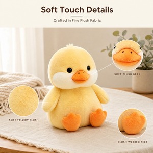 Peluche Anatra Personalizzata, Morbido Cucciolo di Anatra Imbottito, Simpatico Peluche Giallo per Bambini, Soffice e Abbracciabile, Dolce, Ingrosso OEM ODM - Product Image 2