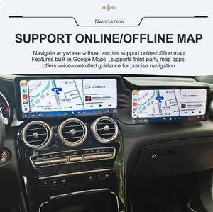 Écran double 25 pouces pour <span class=keywords><strong>Mercedes</strong></span> Benz Classe C <span class=keywords><strong>GLC</strong></span> 2015-2022, Carplay sans fil, Navi GPS, Android 15, Bluetooth, autoradio stéréo QLED - Product Image 2