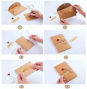 Thiệp Chúc Mừng Thủ Công Ngày Lễ Hoa Khô Thiệp Chúc Mừng Kraft Trống Lưu Ý Cảm Ơn Ghi Chú Cho Thiệp Mời Tiệc - Product Image 3