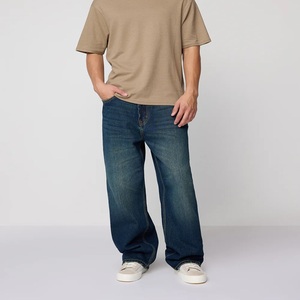 Jeans pour hommes personnalisés, style hiver, coupe large, imprimés Hip Hop, délavés, ODM, 100% Coton, respirants, taille mi-haute, coupe ample - Product Image 2