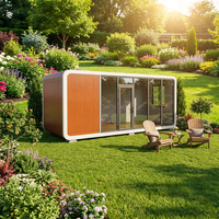 Cabine de bureau de jardin de luxe, maison capsule Apple, 5,8 m, bureau préfabriqué isolé à double vitrage, prêt à l'emploi, vente en gros