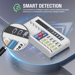 Carica batteria EBL <span class=keywords><strong>AA</strong></span> AAA 12 Bay caricatore LCD indipendente <span class=keywords><strong>per</strong></span> Ni-mh Ni-CD <span class=keywords><strong>batterie</strong></span> <span class=keywords><strong>ricaricabili</strong></span> con funzione di scarica - Product Image 6
