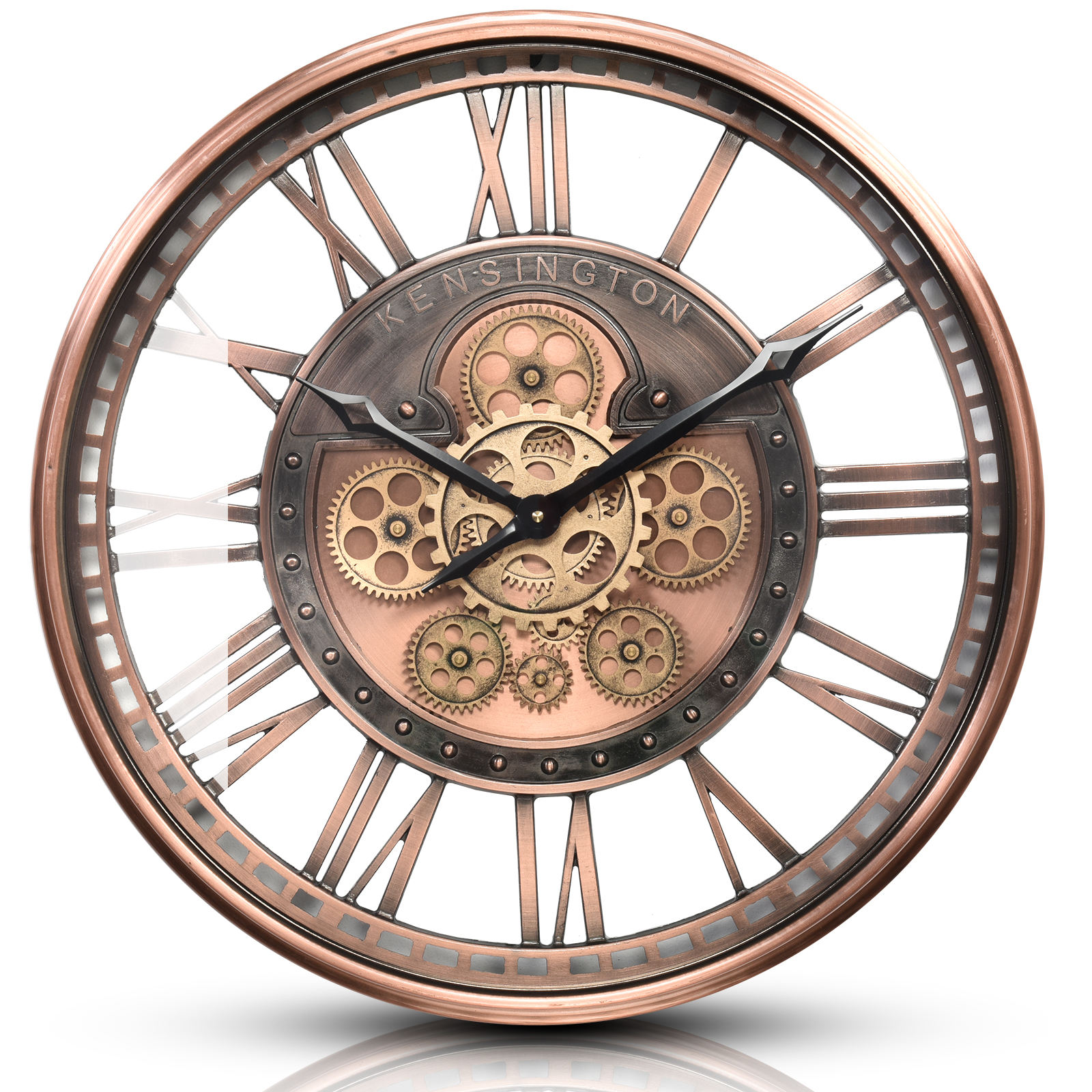 INFINITY TIME Roman Red Copper Metal Wall Clock Wall Clocks Modern for  Living Room Large Wall Clock Noiseless