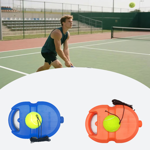 Entrenador de Tenis Individual con Bola Elástica de Goma Fija, Base de Rebote Portátil, Equipo de Autoentrenamiento de Tenis - Product Image 1