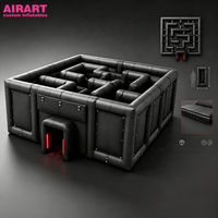 Labyrinthe gonflable d'Halloween personnalisé de différents styles pour activités commerciales, labyrinthe gonflable imprimé sur mesure pour jeux