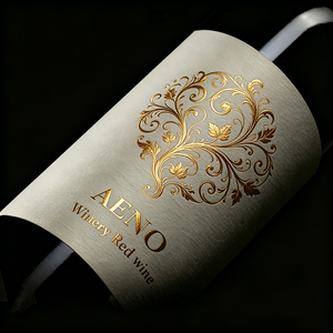 Etichette Adesive Personalizzate <span class=keywords><strong>per</strong></span> <span class=keywords><strong>Bottiglie</strong></span> di <span class=keywords><strong>Vino</strong></span> Rosso e Whisky, Logo Fronte-Retro, Carta Artistica Testurizzata con Stampa UV e Lamina Dorata - Product Image 4