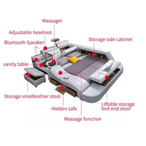 <span class=keywords><strong>Lit</strong></span> en cuir multifonctionnel intelligent de haute qualité avec rangement, massage, <span class=keywords><strong>lit</strong></span> rembourré, <span class=keywords><strong>lit</strong></span> double électrique - Product Image 4