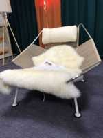 Fauteuil inclinable Runxi au design moderne avec cordon de suspension, chaise de détente contemporaine avec ottoman pour salon