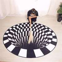 Tapis d'illusion optique 3D rond imprimé en relief stéréoscopique