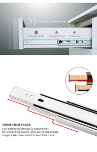 Diapositivas <span class=keywords><strong>para</strong></span> <span class=keywords><strong>cajones</strong></span>, caja de almacenamiento telescópica con rodamiento de bolas extraíble, canal de triple extensión, guías <span class=keywords><strong>para</strong></span> <span class=keywords><strong>cajones</strong></span> de riel deslizante <span class=keywords><strong>para</strong></span> muebles - Product Image 5