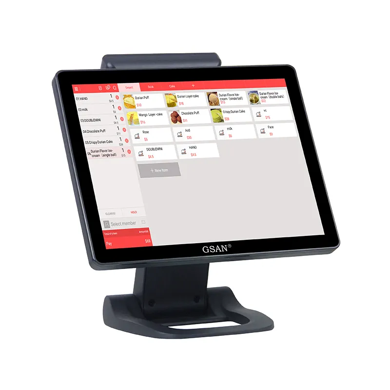 Ture 평면 스크린 판매 지점 Msr / Pos 컴퓨터 시스템 15 인치 올인원 터치 Pos 시스템 1024x768