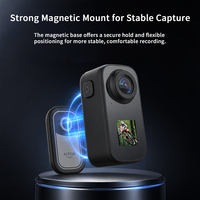 Caméra miniature H1 1080P WiFi avec double écran IPS de 1,3 pouce + 0,85 pouce, MicroSD, grand angle 120°, selfies, étanche 30m, fixation magnétique