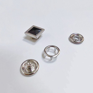 High Quality 10mm Stainless Steel Pearl Prong Snap <strong>Button</strong> Custom Square Design <strong>Shank</strong> Style for Wholesale for Garments Bags Logo - Product Image 4