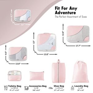 Juego de 8 Cubos Organizadores de Equipaje Premium con Tela Antidesgarro, Malla Transpirable, Asas de Fácil Transporte y Cierres Bidireccionales Suaves - Product Image 2