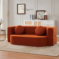 Canapé-lit vintage deux places en tissu compressé sous vide, modulaire et pliable, avec éponge haute densité, idéal pour les petits appartements, salons et chambres.