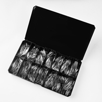 50 pièces/sac, pointes d'ongles en gel taille unique, pack de recharge X, couverture complète, amande naturelle, courtes, 4,5