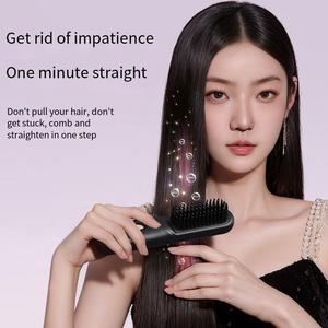 Nouveau lisseur et <span class=keywords><strong>brosse</strong></span> à <span class=keywords><strong>cheveux</strong></span> sans fil portable en céramique LED à ions négatifs, double usage 2 en 1, avec alimentation par batterie, pour la maison - Product Image 6