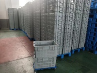 Caisse en plastique à mailles empilable et emboîtable, recyclable, à longue durée de vie, pour utilisation en entrepôt et stockage de légumes/fruits