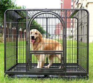 Chenil en acier inoxydable bon marché élevage cage noire avec roues - Product Image 5