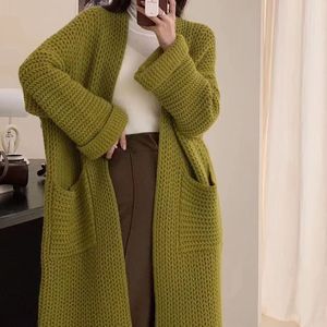 <strong>Women's</strong> Casual Style Autumn/Winter Thick Sweater <strong>Cardigan</strong> Loose and Lazy Long <strong>Warm</strong> Coat with Soft Glutinous Knitted Design - Product Image 1