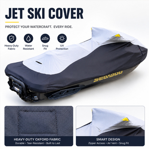 Housse de protection pour <span class=keywords><strong>jet</strong></span> <span class=keywords><strong>ski</strong></span> Bombardier SeaDoo RXT300/GTX300, tissu Oxford résistant à la neige, housse anti-poussière 280000598 - Product Image 1