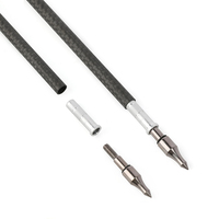 Flèches en carbone pur BTR0-2.5 "3 aubes en plastique blanc, colonne vertébrale 250-400, Offre Spéciale pour le marché mondial du tir à l'arc