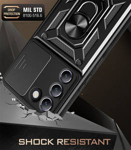 Funda Antigolpes para <span class=keywords><strong>vivo</strong></span> Y18 Y18e Y38 Y36 Y36i Y100 V30 <span class=keywords><strong>Y55</strong></span> Y51 Y35 Y17 Y17S Y16 con Protección de Lente de Cámara Deslizante y Soporte Trasero - Product Image 4